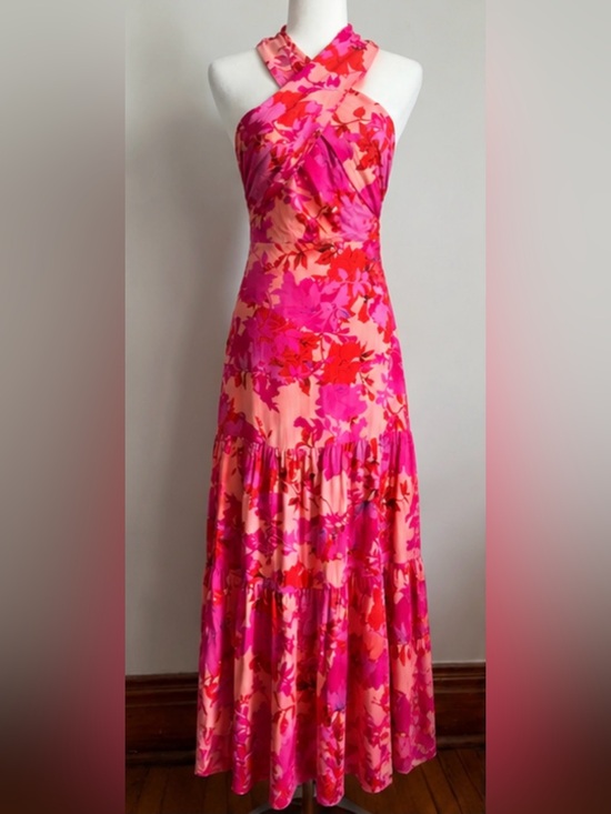 Hello Molly Dresses & Skirts - Hello Molly Love Loop Midi Dress Floral Halter Pink Size S